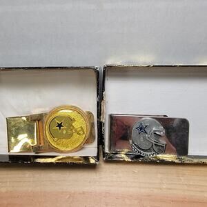 Set of 2 Dallas Cowboys Money Clips: Gold & Silver Colors